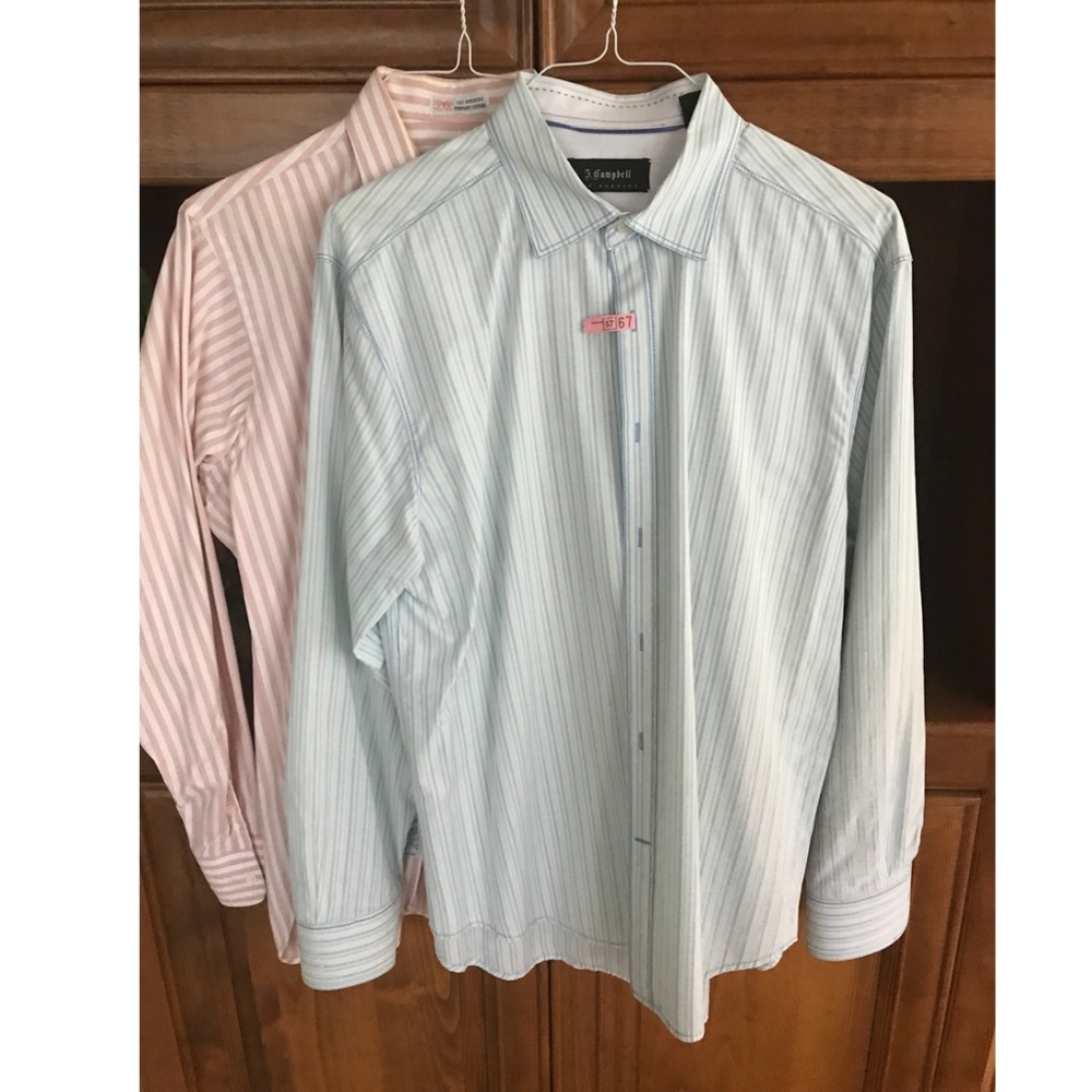 2 MENS JEFFREY CAMPBELL XL  & PRIVATE STOCK 15 1/2 X 34 shirts